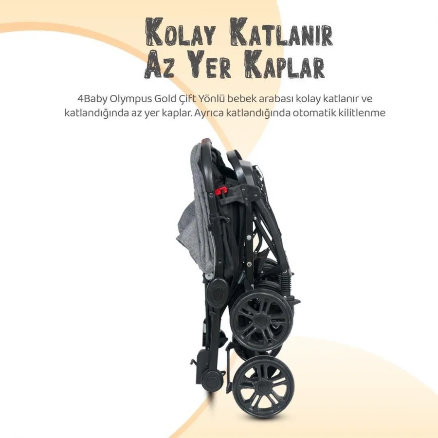 4 Baby Olympus Gold Çift Yönlü Bebek Arabası Kahve