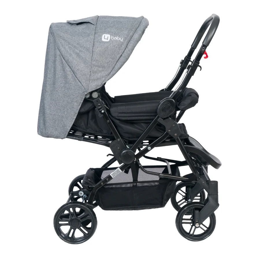 4 Baby Olympus Siyah Çift Yönlü Bebek Arabası Gri