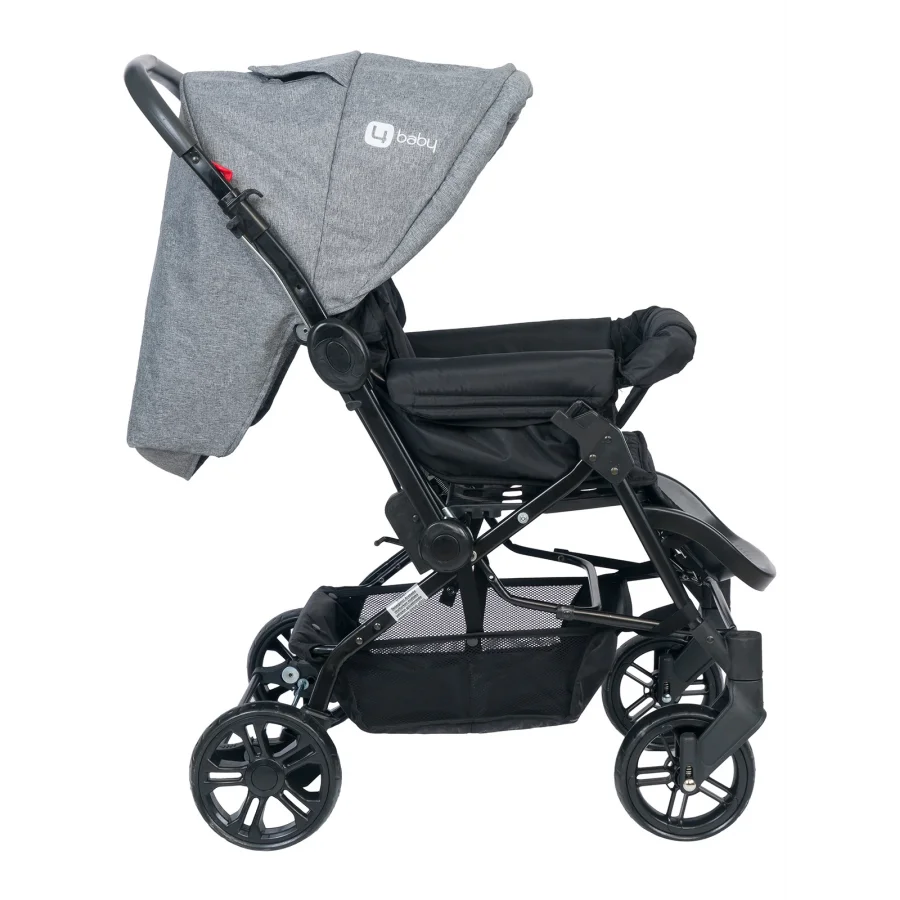 4 Baby Olympus Siyah Çift Yönlü Bebek Arabası Gri