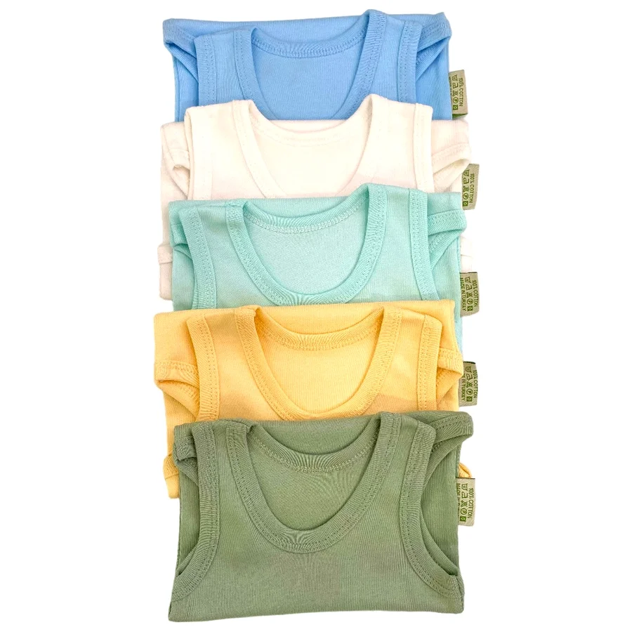 5li Bisiklet Yaka Çıtçıtlı Body Zıbın Atlet