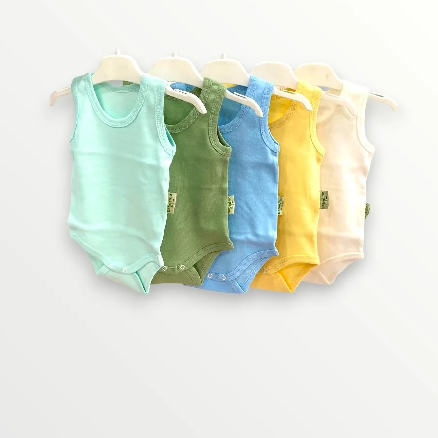 5li Bisiklet Yaka Çıtçıtlı Body Zıbın Atlet