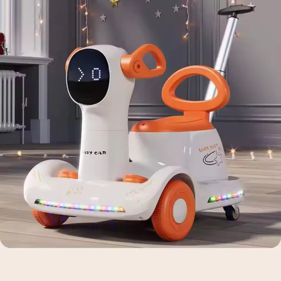 6V Akülü ve İtmeli Çocuk Arabası - Işıklı, Müzikli, Çift Motorlu