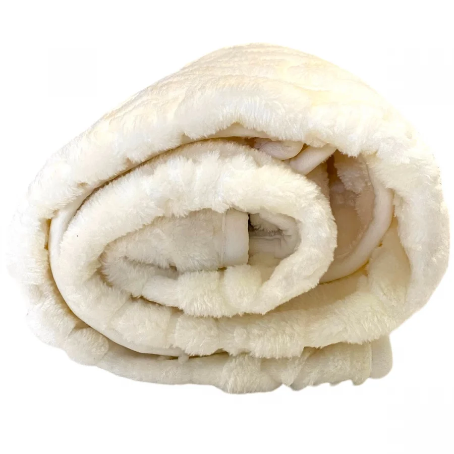 Agu soft Kabartmalı Peluş Bebek Battaniyesi 100x120cm - Beyaz