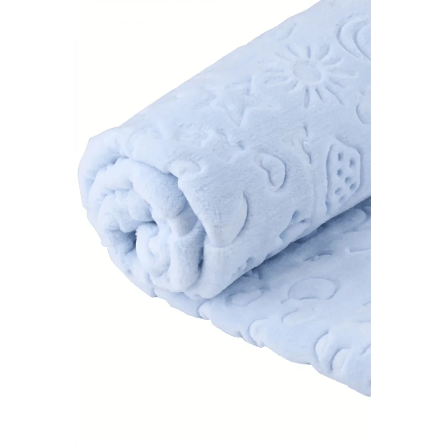 Agu soft Kabartmalı Peluş Bebek Battaniyesi 100x120cm - Mavi