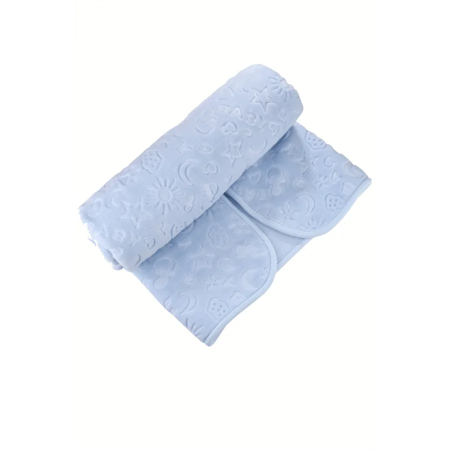 Agu soft Kabartmalı Peluş Bebek Battaniyesi 100x120cm - Mavi