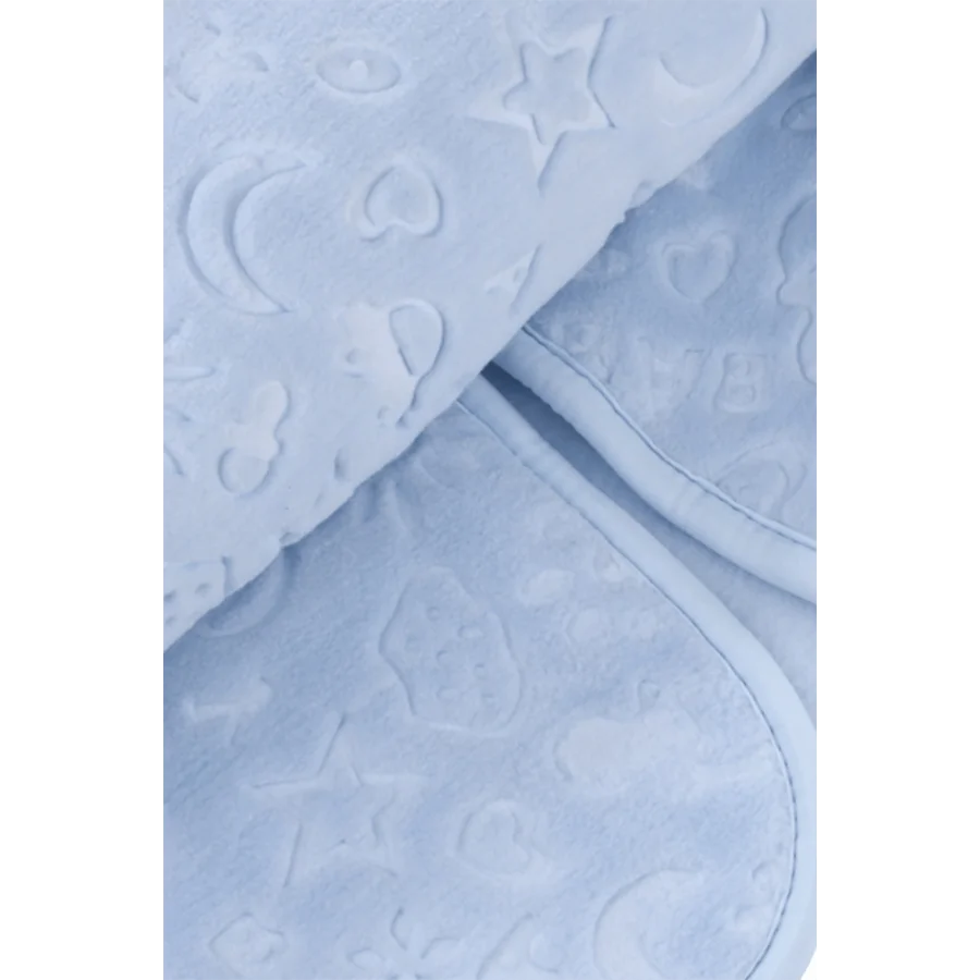 Agu soft Kabartmalı Peluş Bebek Battaniyesi 100x120cm - Mavi
