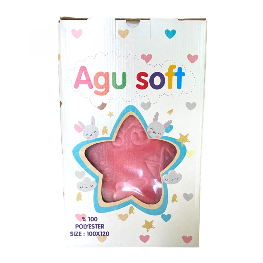 Agu soft Kabartmalı Peluş Bebek Battaniyesi 100x120cm - Pembe