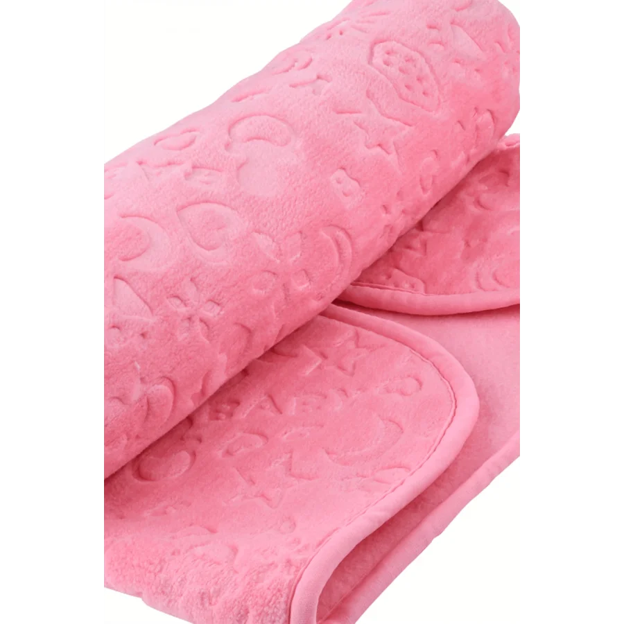 Agu soft Kabartmalı Peluş Bebek Battaniyesi 100x120cm - Pembe