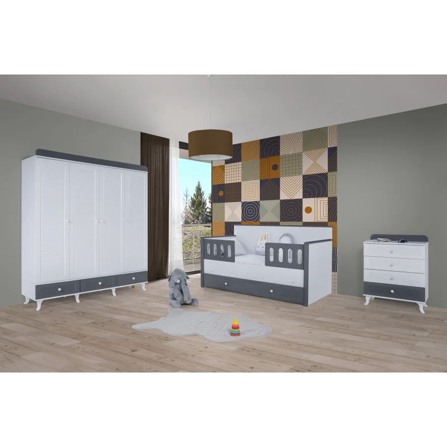 Aqua Fame 4 Kapılı Karyolalı Çocuk Odası Takımı