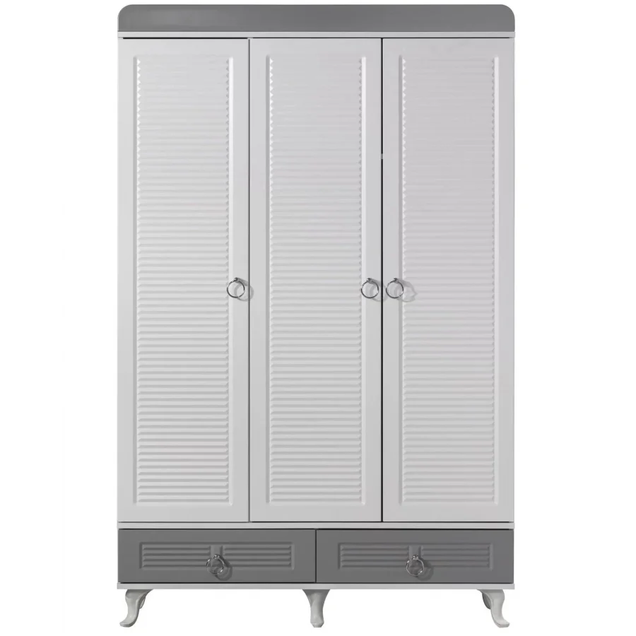 Aqua Grey 3 Kapılı Bebek Odası Dolap