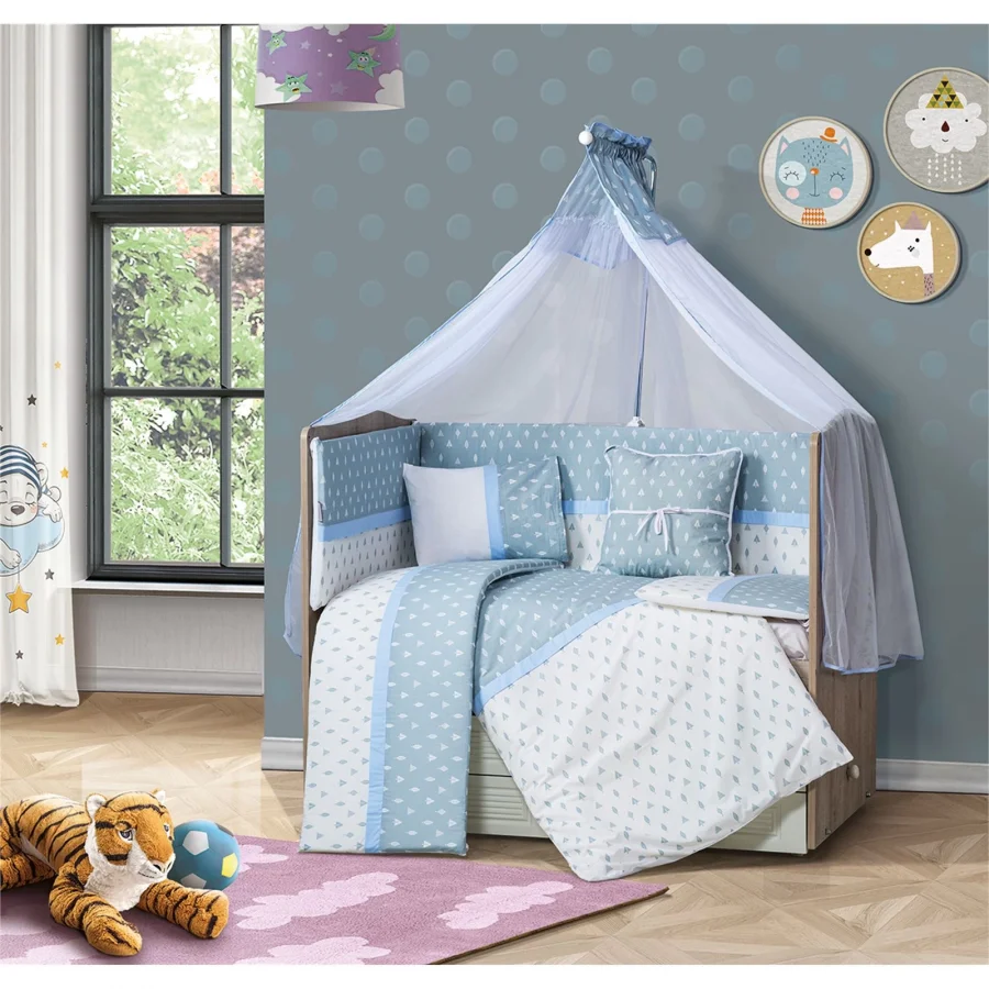 Aras Bebe Doğa Uyku Seti 70*130-Mavi