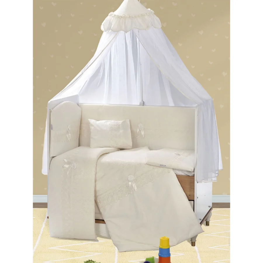 Aras Bebe Ebrar Uyku Seti 70x130 Cm-Krem
