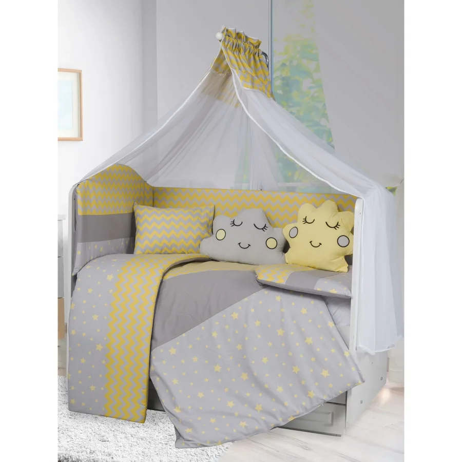 Aras Bebe Esila Uyku Seti 6m 60X120 Cm - Sarı