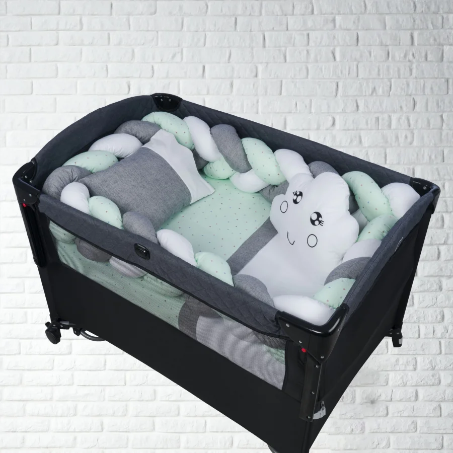 Aras Bebe Örgülü Park Set Uyku Seti 60x120cm - Yeşil