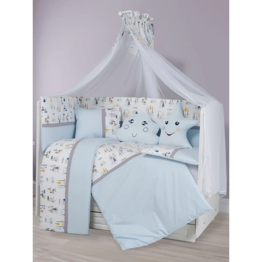 Aras Bebe Safari Uyku Seti 60*120-Mavi