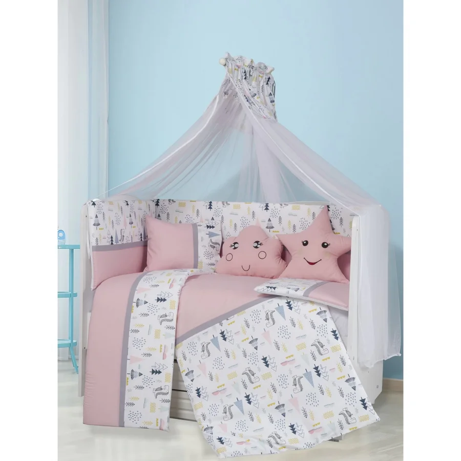 Aras Bebe Safari Uyku Seti 70x130-Pembe