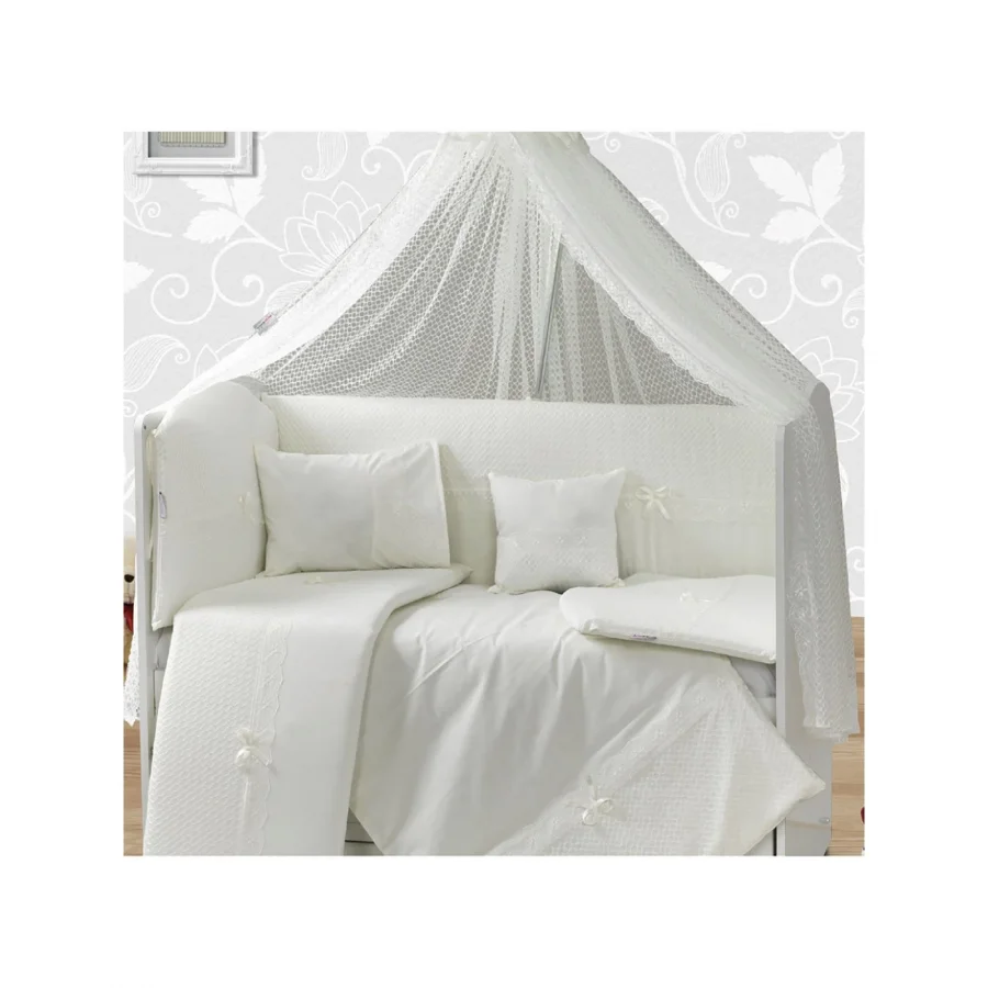 Aras Bebe Sedef Uyku Seti 70x130 Cm-Krem