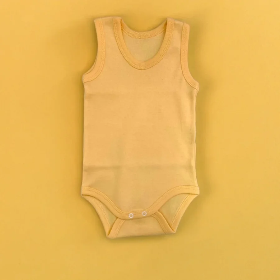 Askılı Çıtçıtlı Body Zıbın Bebek Atlet - Sarı