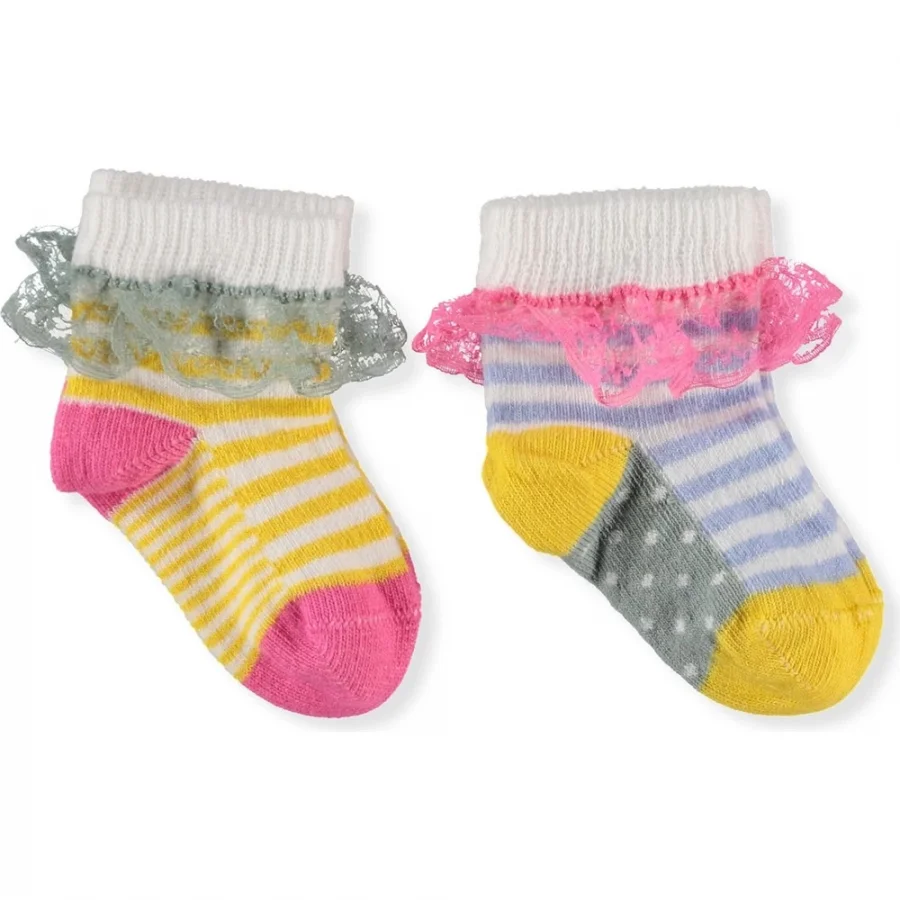 Aziz Bebe 2li Dantelli Bebek Çorap