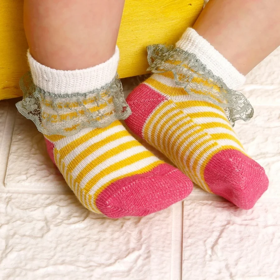 Aziz Bebe 2li Dantelli Bebek Çorap