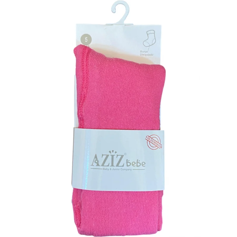 Aziz Bebe Kız Çocuk Desenli Külotlu Çorap - Pembe
