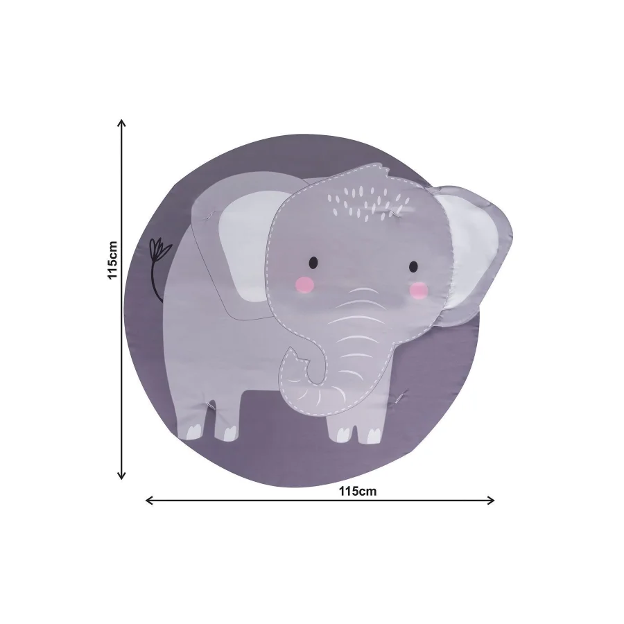 Babyjest 3 Boyutlu Dokunuş Safari Hayvanlar Oyun Halısı 115x115cm - Fil