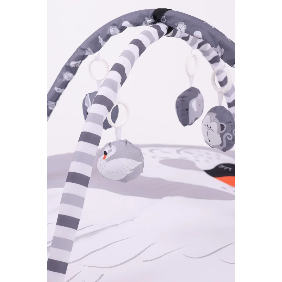 Babyjest 3 Boyutlu Dokunuş Safari Hayvanlar Oyun Halısı 115x115cm - Kuğu