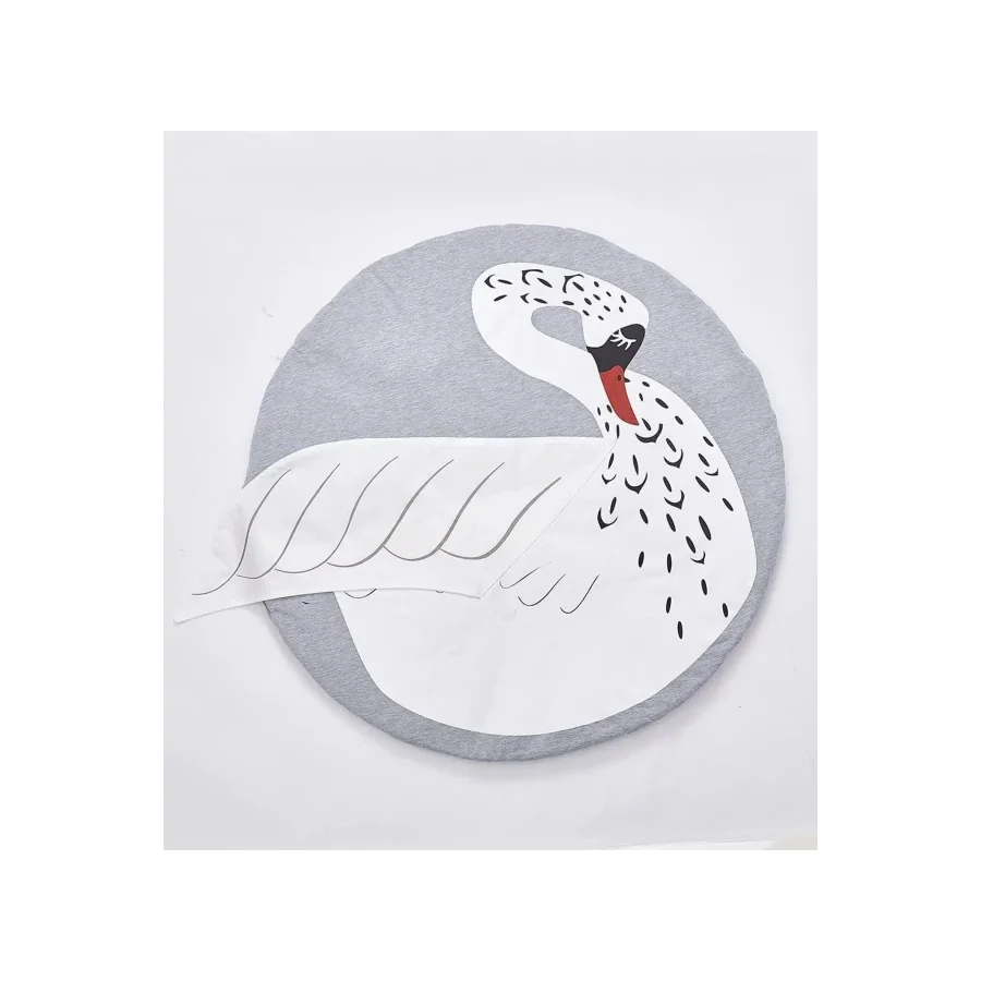 Babyjest 3 Boyutlu Dokunuş Safari Hayvanlar Oyun Halısı 115x115cm - Kuğu