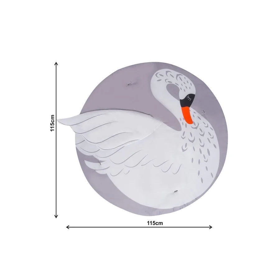 Babyjest 3 Boyutlu Dokunuş Safari Hayvanlar Oyun Halısı 115x115cm - Kuğu