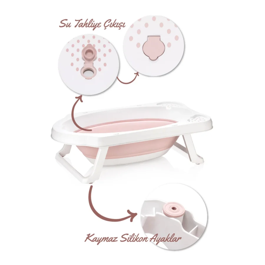 Babymiss 5 Parça Bebek Küvet Seti Bebek Banyo Küveti - Pembe