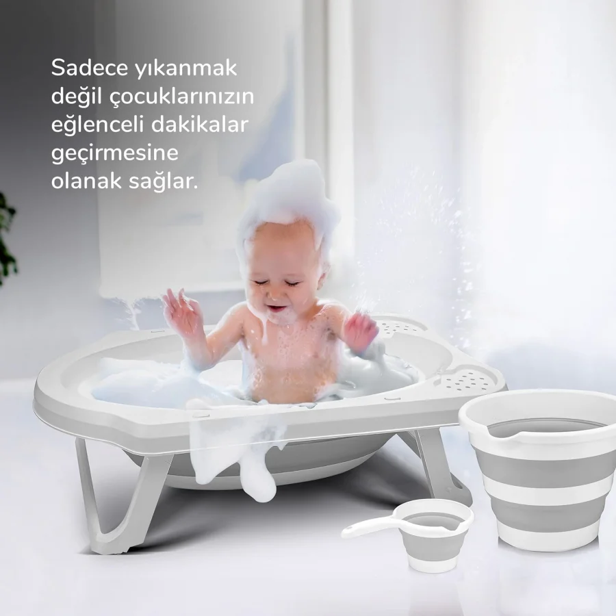 Babymiss 5 Parça Bebek Küvet Seti File Ve Sünger Hediyeli, Bebek Banyo Küveti