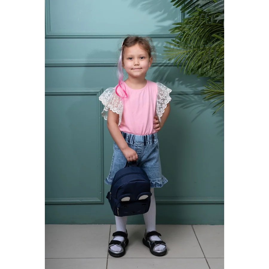 Babymiss Çocuk Sırt Çantası Kedi Desenli Anaokulu Çantası - Lacivert