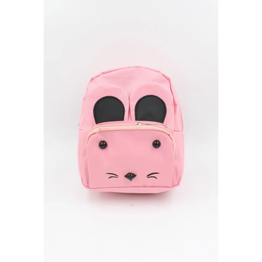 Babymiss Çocuk Sırt Çantası Kedi Desenli Anaokulu Çantası - Pudra
