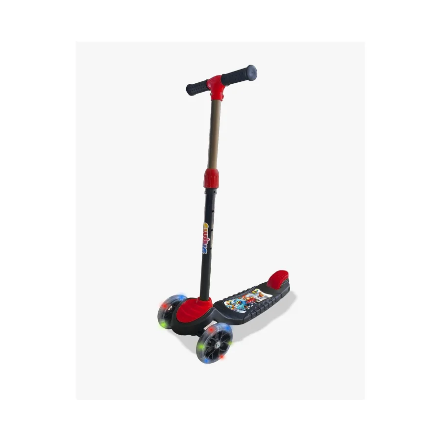 Babymiss Işıklı 3 Tekerlekli Çocuk Scooter – 3 Kademeli Yükseklik Ayarı - Kırmızı