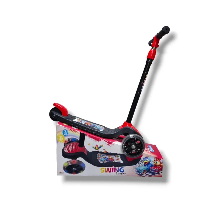 Babymiss Işıklı 3 Tekerlekli Çocuk Scooter – 3 Kademeli Yükseklik Ayarı - Kırmızı