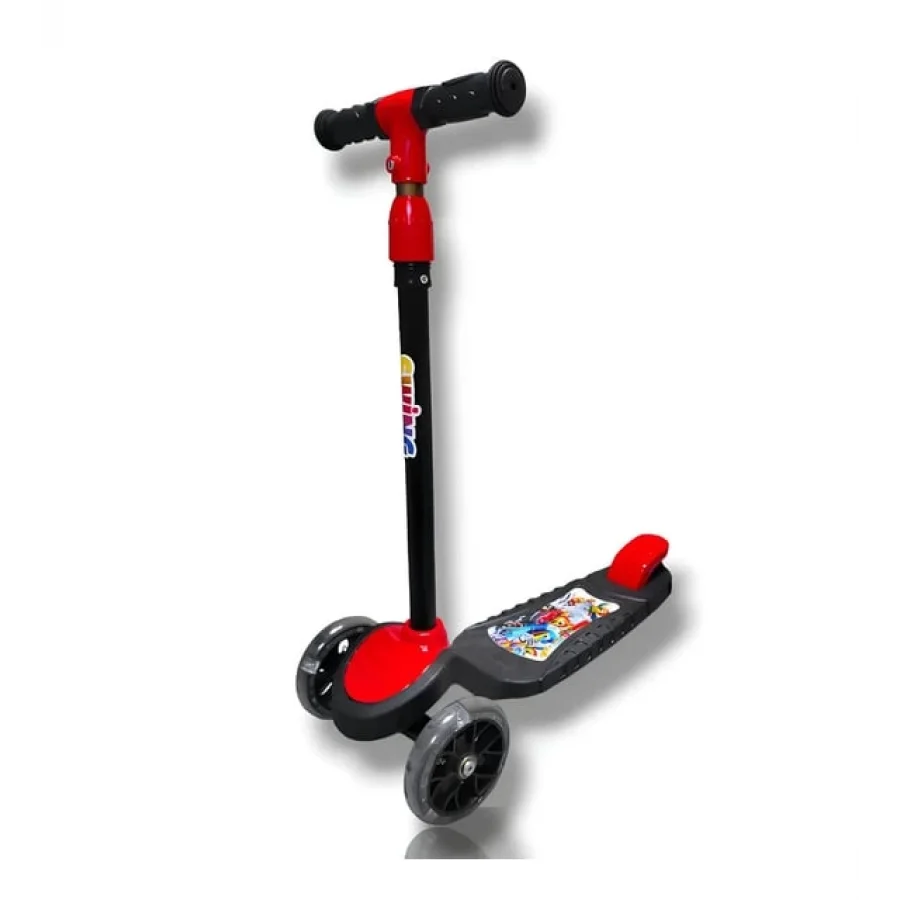 Babymiss Işıklı 3 Tekerlekli Çocuk Scooter – 3 Kademeli Yükseklik Ayarı - Kırmızı