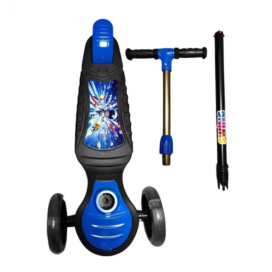 Babymiss Işıklı 3 Tekerlekli Çocuk Scooter – 3 Kademeli Yükseklik Ayarı - Mavi