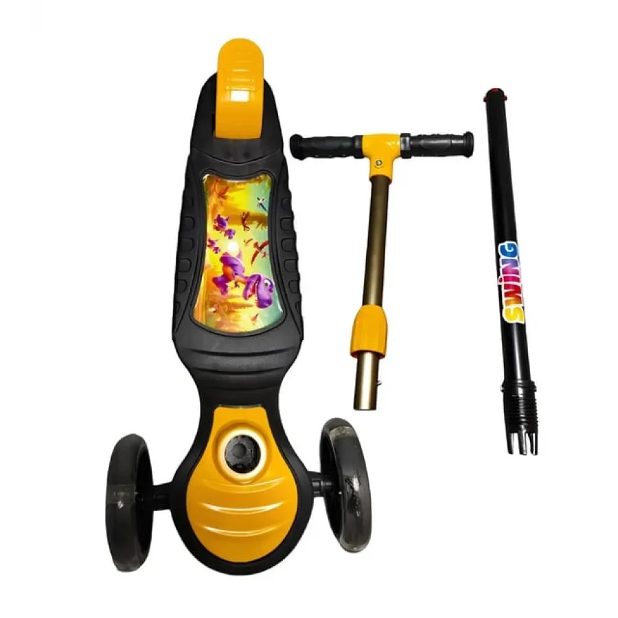 Babymiss Işıklı 3 Tekerlekli Çocuk Scooter – 3 Kademeli Yükseklik Ayarı - Sarı