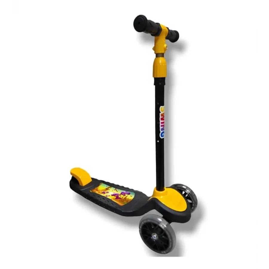 Babymiss Işıklı 3 Tekerlekli Çocuk Scooter – 3 Kademeli Yükseklik Ayarı - Sarı