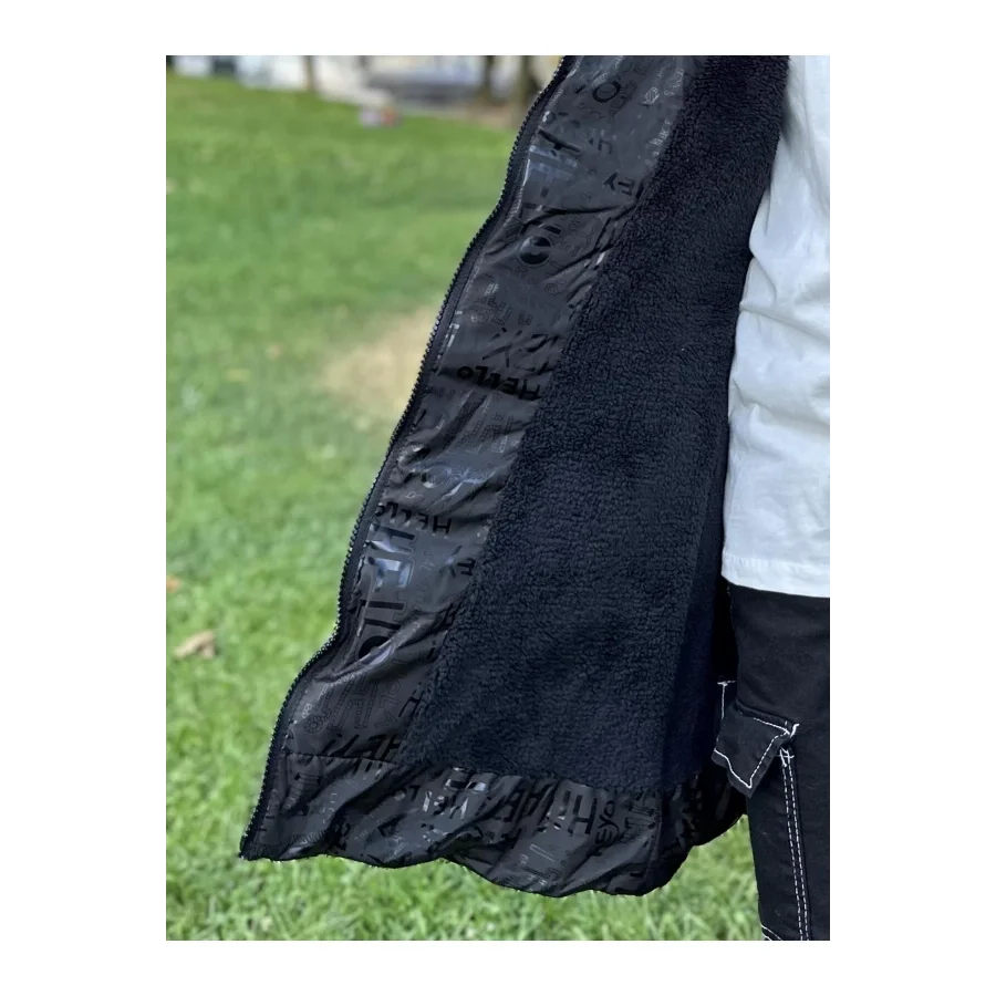 Babymiss Kız Çocuk Çıkarılabilir Kapüşonlu Cepli Baskılı Şişme Mont - Siyah