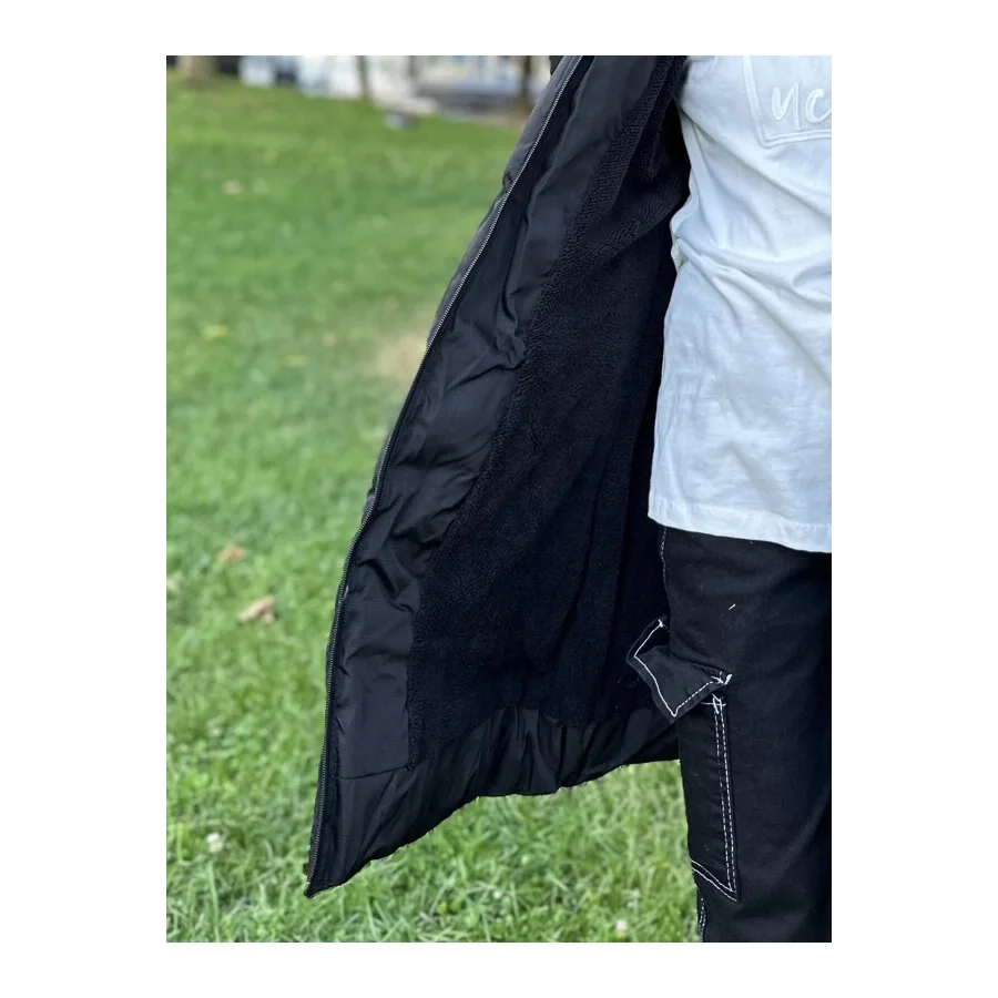 Babymiss Kız Çocuk İçi Suni Kürklü Çıkarılabilir Kapüşonlu Cepli Şişme Mont - Siyah