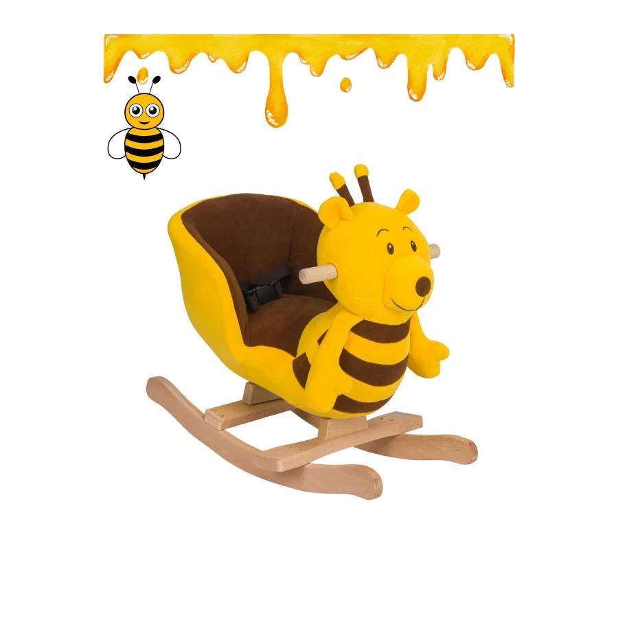 Babymiss Sallanan Ahşap Ayaklı Peluş Arı Koltuk