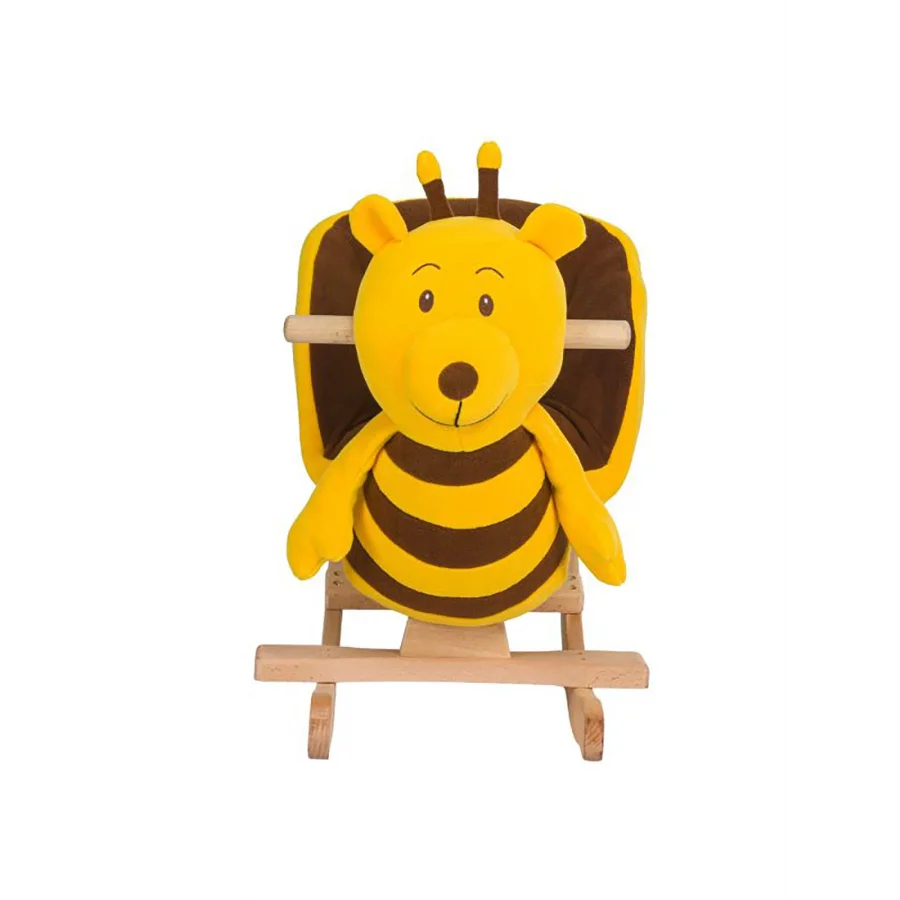 Babymiss Sallanan Ahşap Ayaklı Peluş Arı Koltuk