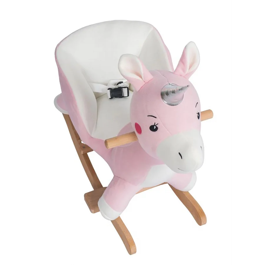 Babymiss Sallanan Ahşap Ayaklı Peluş Unicorn Koltuk