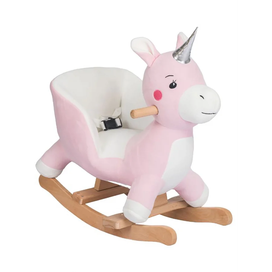 Babymiss Sallanan Ahşap Ayaklı Peluş Unicorn Koltuk