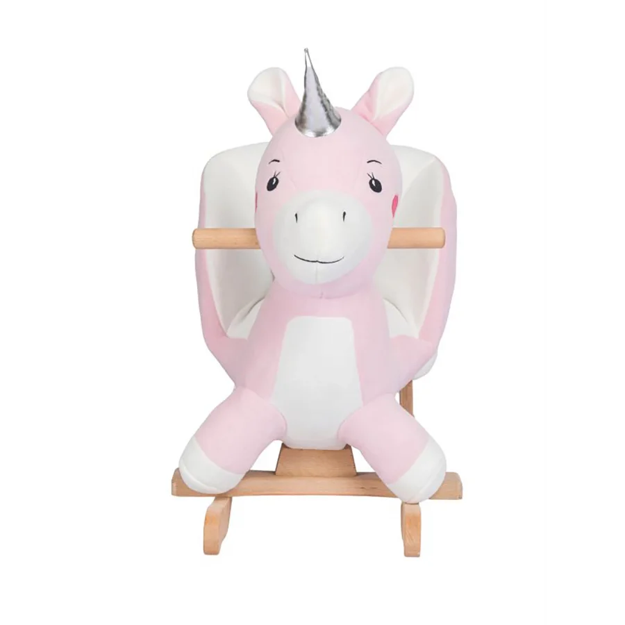 Babymiss Sallanan Ahşap Ayaklı Peluş Unicorn Koltuk