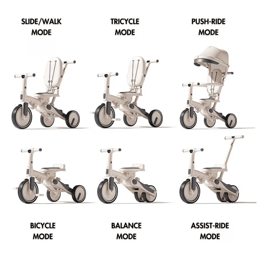 Babymiss Urban Glider 6sı 1 arada Üç Tekerlekli Bisiklet / Pembe