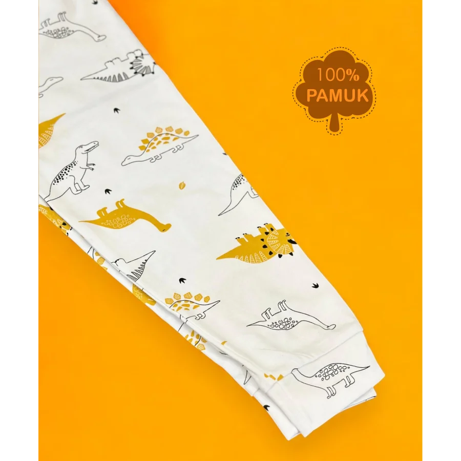 Babymiss Uzun Kollu Dinazor Desenli Çocuk Pijama Takımı