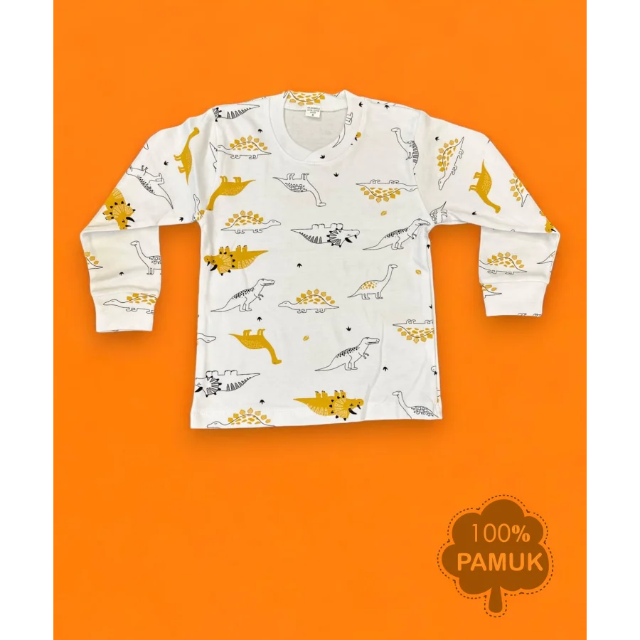 Babymiss Uzun Kollu Dinazor Desenli Çocuk Pijama Takımı