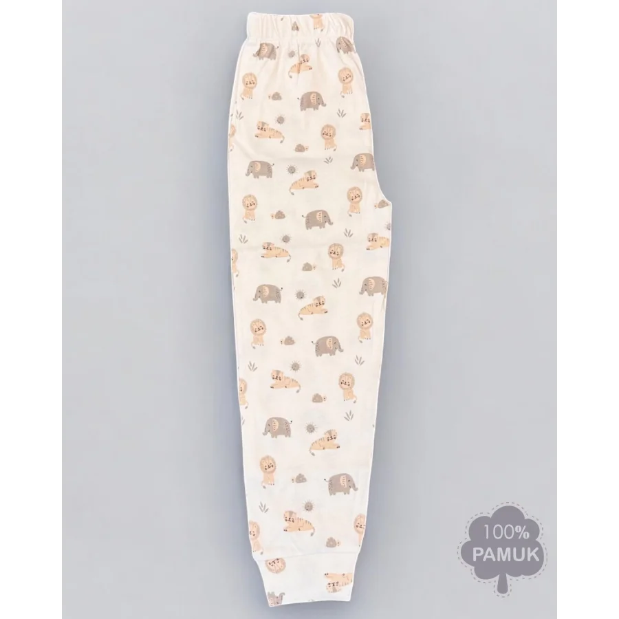 Babymiss Uzun Kollu Fil ve Aslan Desenli Çocuk Pijama Takımı